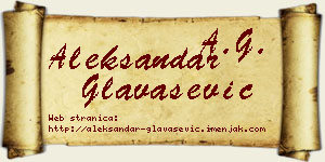 Aleksandar Glavašević vizit kartica
